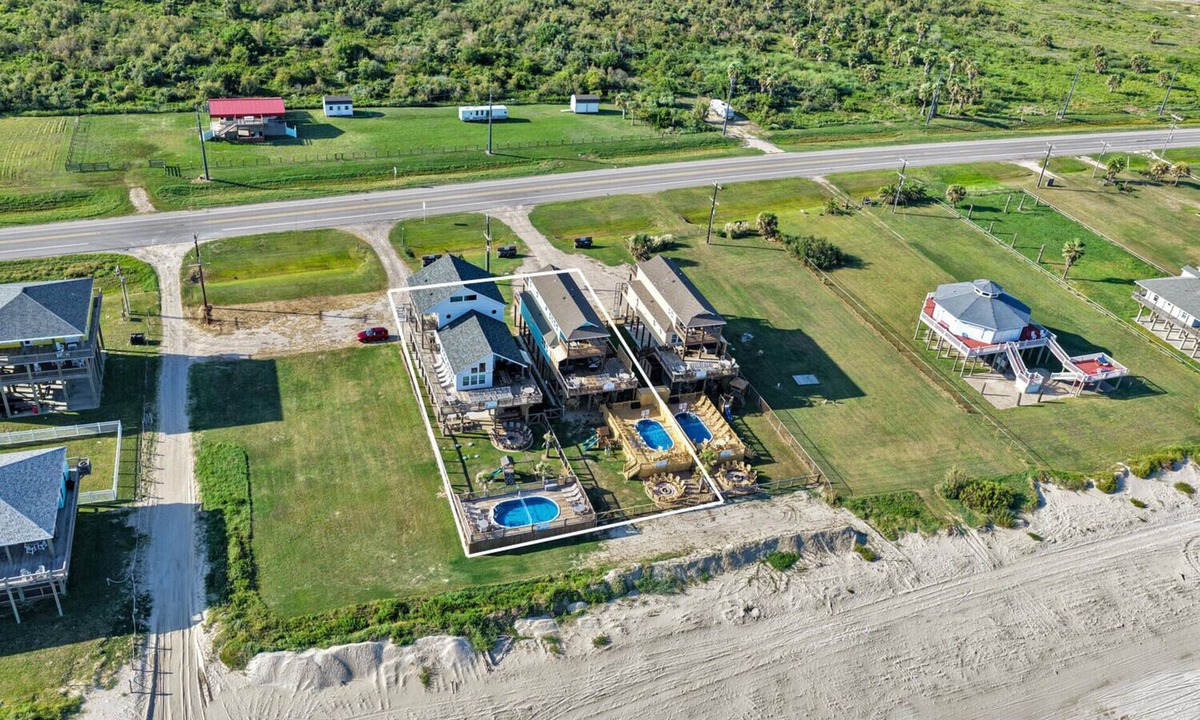 Port Bolivar House | 2 Beachfront Homes, 2 Heated Pools, 3 Hot Tubs, 2 Lifts, Pet Friendly, Sleeps 56