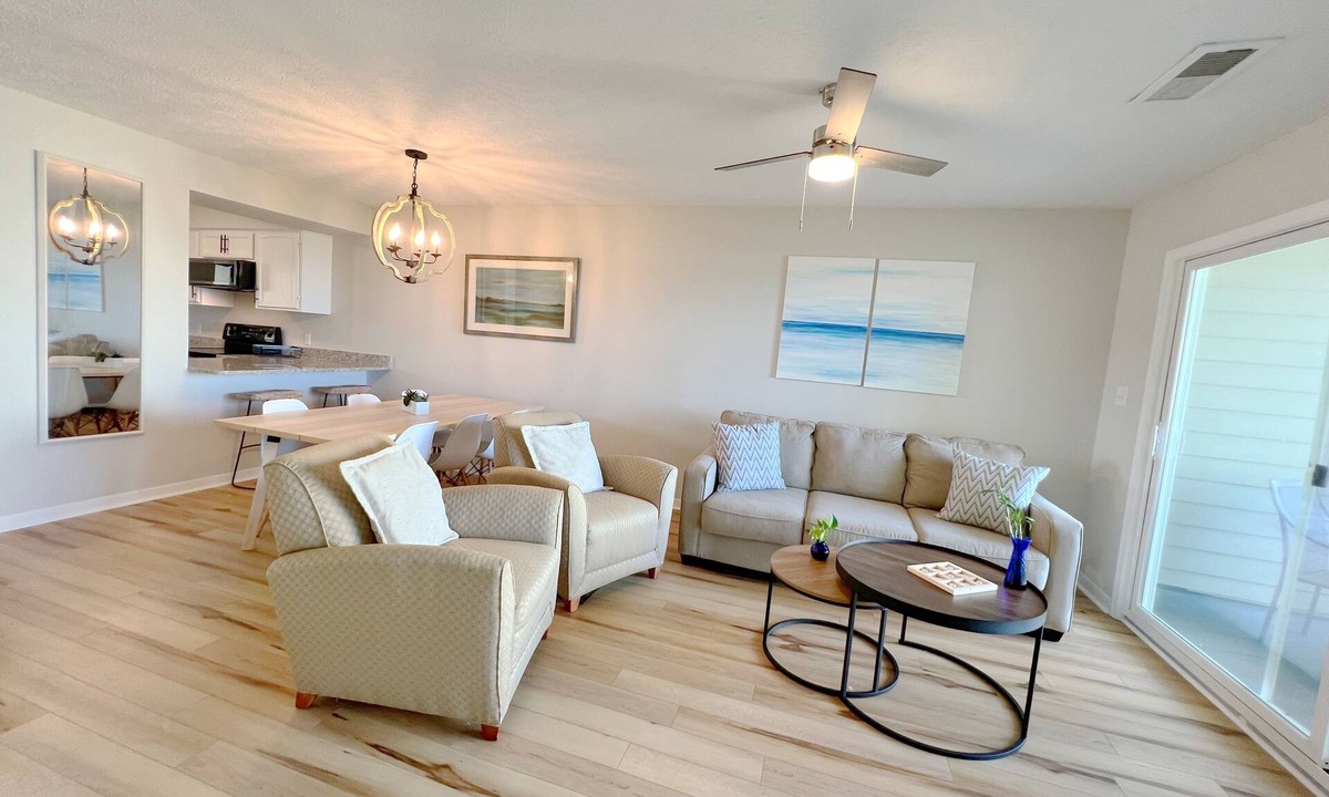 Caswell Beach Condo | BEACHFRONT:3 BR, 2 Full BA, Renovated, Beach Access , BBQ, Pool, Sleeps 9