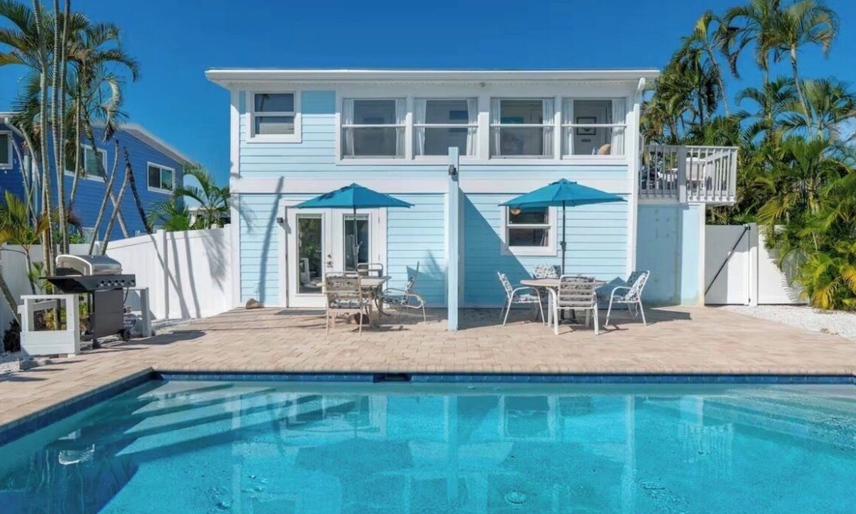 Fort Myers Beach House | Best Location on FMB! AWESOME SALTWATER POOL! WALK EVERYWHERE! 2nd floor unit