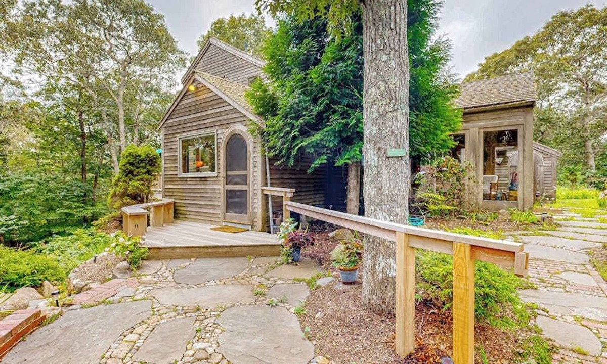 West Tisbury House | Charming 2-story house near the beach with inviting deck, large yard & canoe