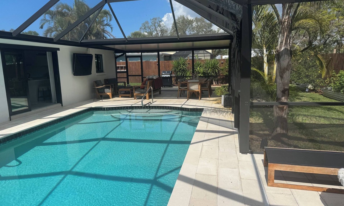 South Gate Ridge House | Minutes from Siesta Key, Heated saltwater pool with fabulous pool deck.