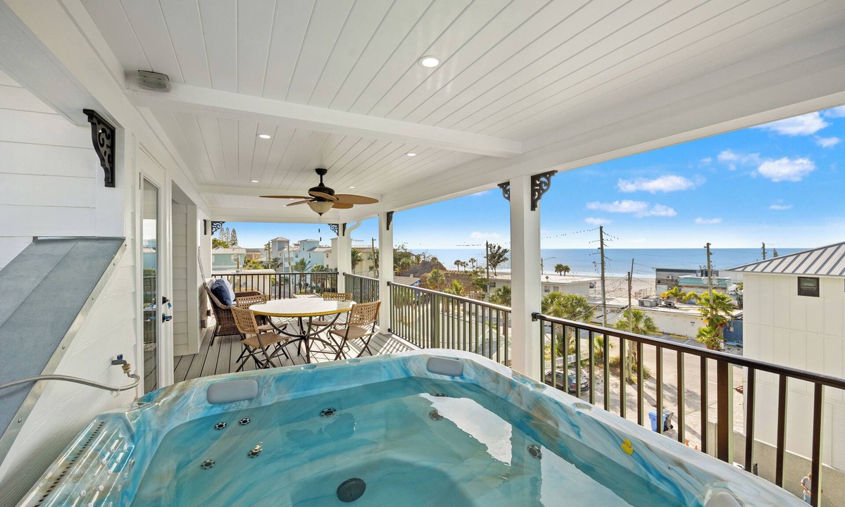 Treasure Island Villa | New Luxury Villa on Sunset Beach, Roof Top Spa, Gulf Views, Outdoor Kitchen
