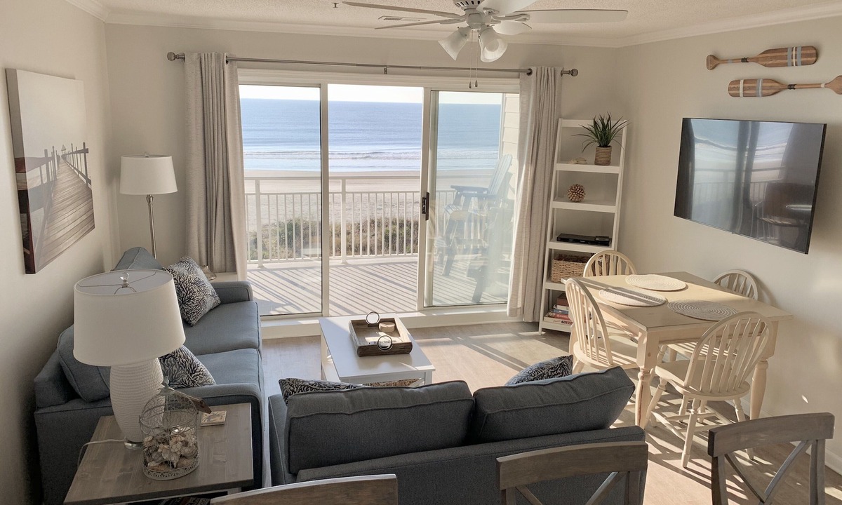Ocean Isle Beach Condo | Oceanfront Condo 2BR/2BA with direct beach access+pool