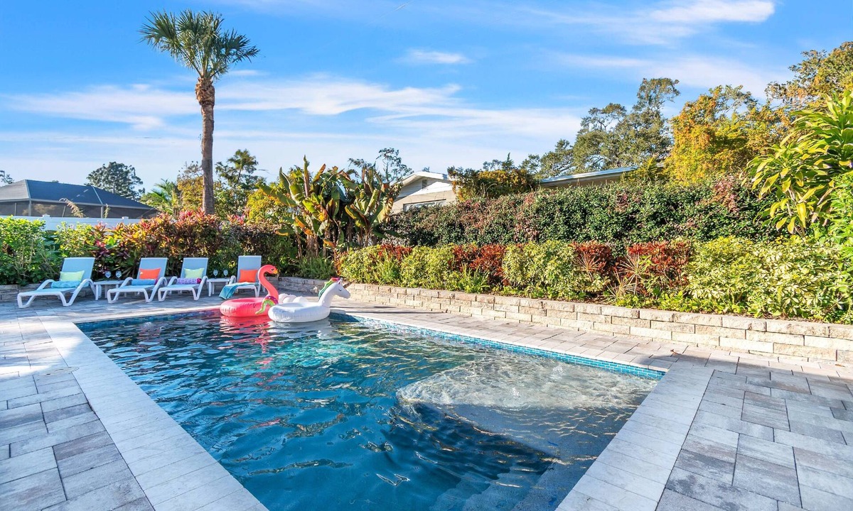 Harbor Bluffs House | Updated! Heated Pool! Near Beach! Grill, Parking, Outdoor Oasis! ~ Rosemary's Hacienda