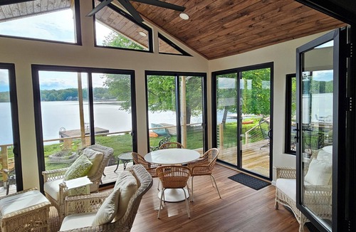 Pocono Lake House | 3 BR/2 BA Renovated Lakefront Retreat w/private dock, canoe/kayak, fire pit!