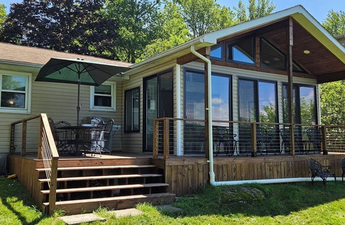 Pocono Lake House | 3 BR/2 BA Renovated Lakefront Retreat w/private dock, canoe/kayak, fire pit!