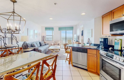 Belle Vista Condo | Beachfront 2BR at Vistas on the Gulf. Heated Pool and Hot Tub. Primary Bedroom with a Beach View.