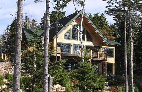 South Gouldsboro House | Beautiful Ocean Views, Large Cabin Home with Floating Dock. Oceanfront, Spacious