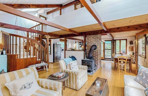 West Tisbury House | Charming 2-story house near the beach with inviting deck, large yard & canoe