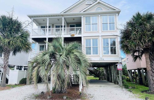 Holden Beach House | Experience coastal charm at Le Tournesol in Holden Beach, a spacious 4BR retreat!