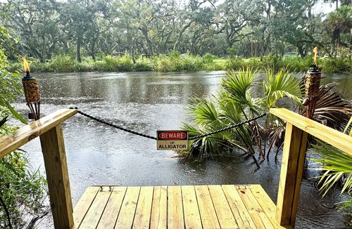 White City Cabin | Midway Island Glamping-2 Furnished Gazebos on the St. Lucie River