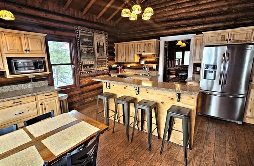 Stone Lake Cabin | Must See- Beautiful Lakefront Log Cabin on a Private Peninsula - Stunning Views!