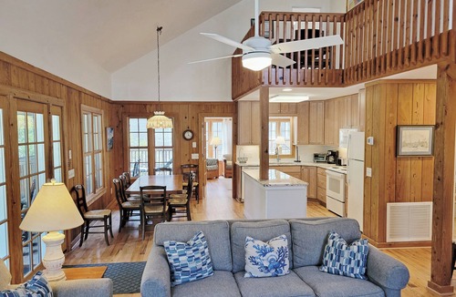 North Litchfield Beach House | Raised Beach Cottage, Screened Porch, Rocking Chairs, 2 TV Dens, Walk to Beach