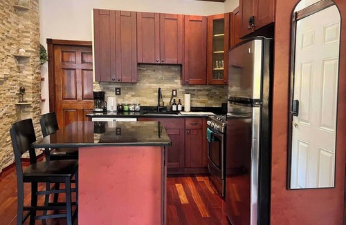 Washington Square West Apartment | Real Brick Cherrywood Kitchen Safe Walkable