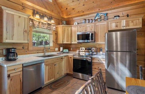 Branson Cedars Cabin | Real Log Cabin Near Big Cedar w Private Hot Tub & Grill on Huge Deck Car Charger