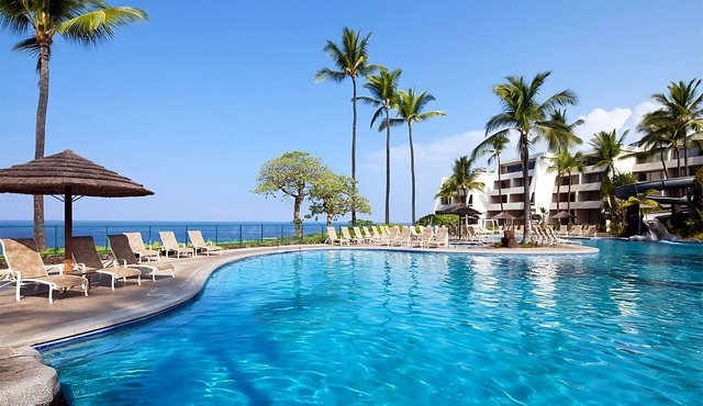 3 x Ocean View 2 Double Beds at Outrigger Kona Resort and Spa