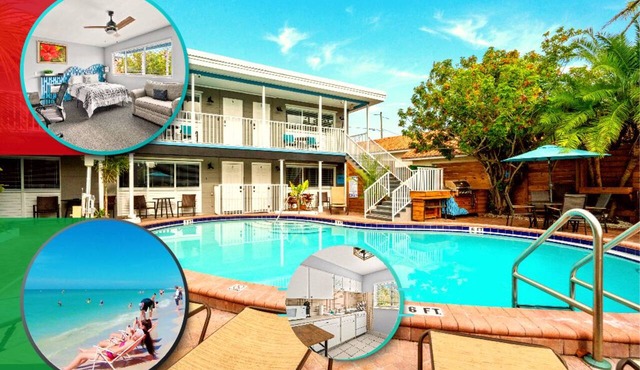 🏖️ BBR #5, Steps to the Beach, Heated Pool w/Full Kitchen & 2 Beds!