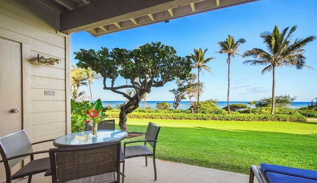 Kaha Lani #121, Oceanfront, Steps to Beach, Sunrise Views from Private Lanai