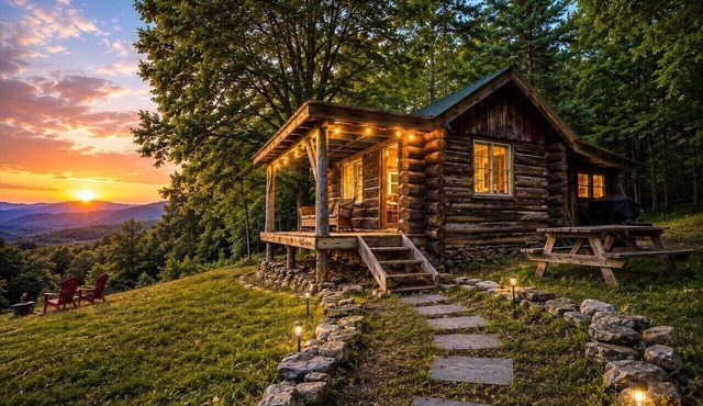 Marvelous Off-Grid Log Cabin Getaway on Working Horse Ranch.