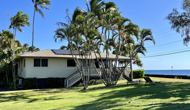 Oceanfront Beach Home w/Hot Tub, EV Charger – Steps to Poipu Beach Park!