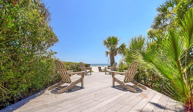 Oceanfront Home Sea Pines | Private Beach Path | Pool | Hot Tub | Screened Patio