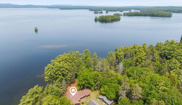 Sebago Lake Log Home with Sandy Beach!