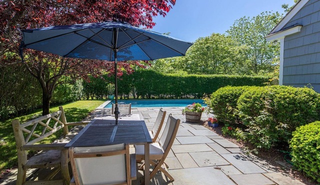 Stone Patio with Lush Plantings, Close to Downtown