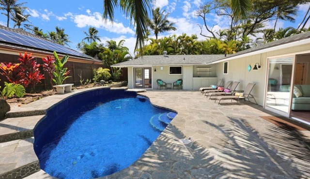 Zen Home with AC, Pool, Near Kailua Beach