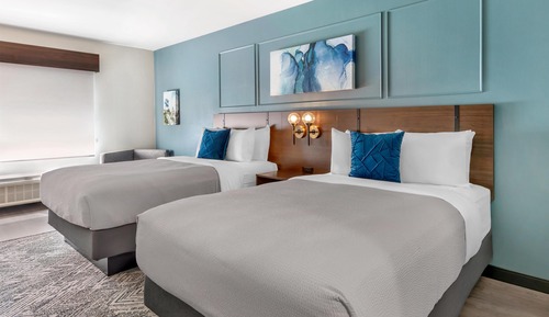 Standard Room, 2 Queen Beds, Non Smoking, Refrigerator & Microwave
